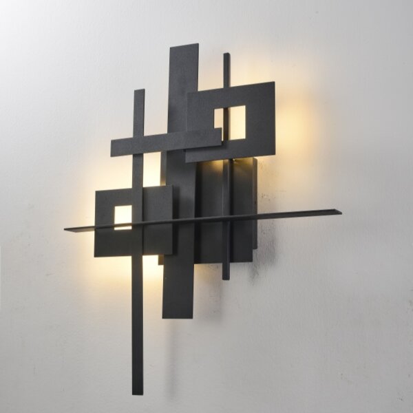 Geometric Black LED Wall Lamp - 图片 3
