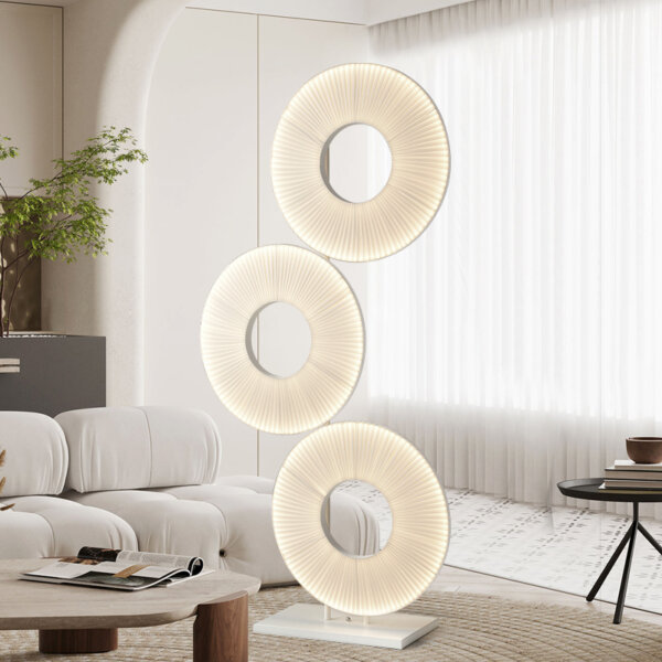 H175CM White Fabric LED Floor Light - 图片 3