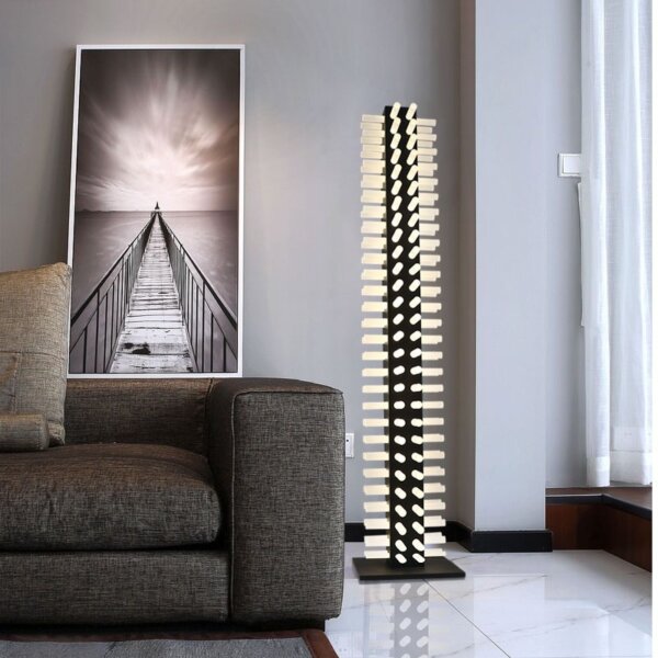 H175CM Pillar Iron Acrylic LED Floor Lamp - 图片 3
