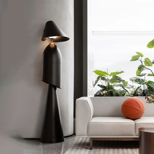 H170cm Art Black Iron PE Floor Light - 图片 3