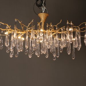 Art Copper Glass Water Drop Chandelier