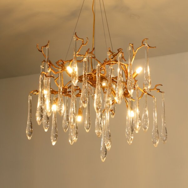 Crystal LED Chandelier Copper Light - 图片 3