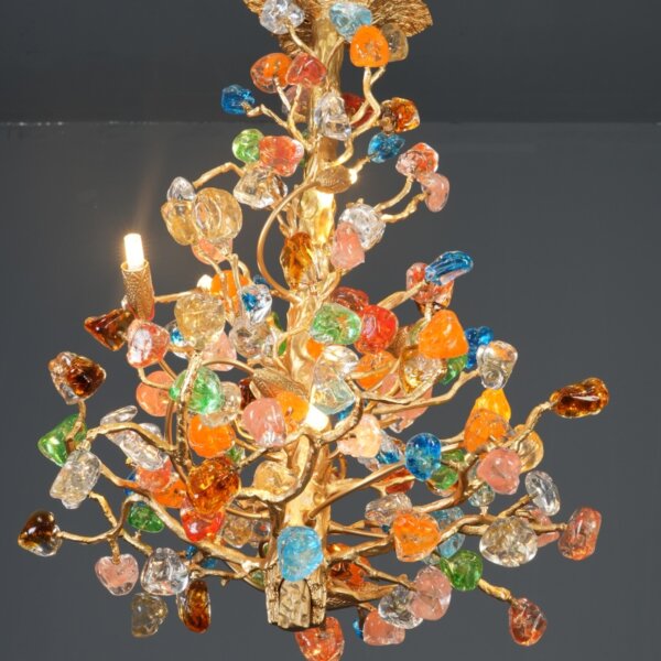 Gold Leaf Glass Chandelier - 图片 3