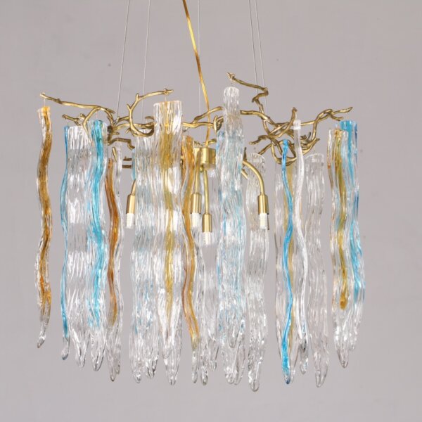 H55CM Copper Chandelier Glass Colorful - 图片 3