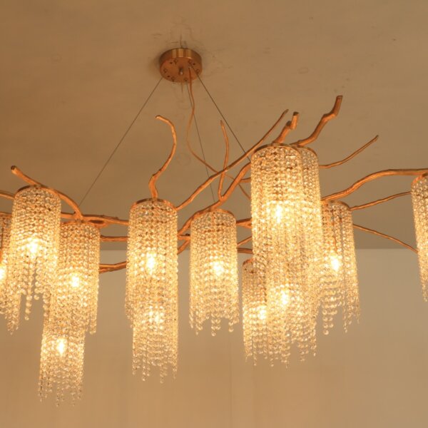 H45CM Copper Chandelier Crystal Branch - 图片 3