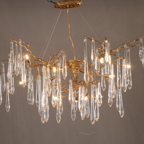 G9 Brass Chandelier Copper Glass - 图片 3