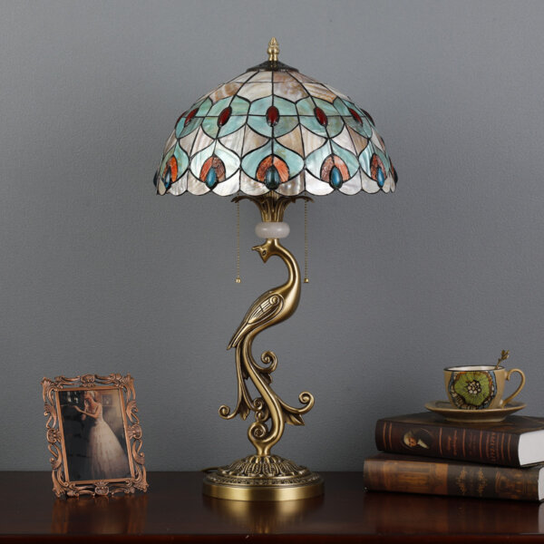 Red Flower Pastoral Shell LED Table Light - Image 3