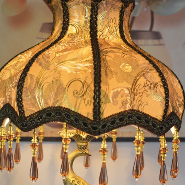 Luxury Romantic Copper Fabric Wedding Table Lamp - Image 3