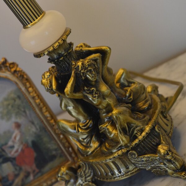 H52CM Antique Copper Fabric Table Light - Image 3