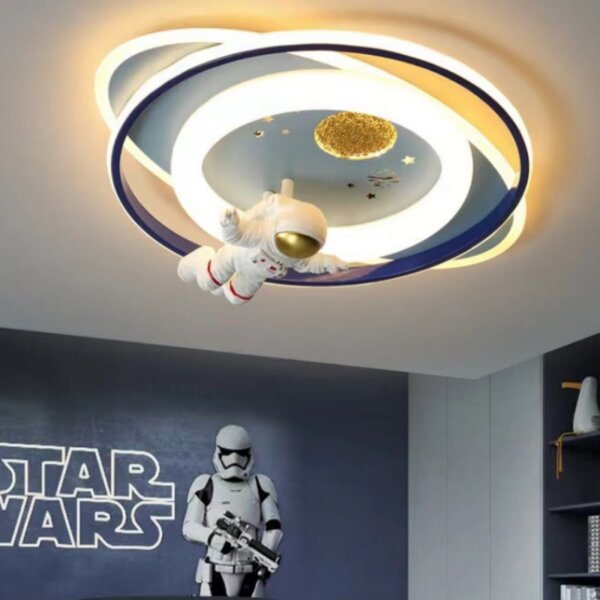 H19CM Cartoon Astronaut Iron Modern LED Ceiling Lamp - Image 4