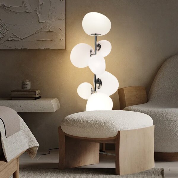 7 Head Egg H165cm Iron White Black Floor Lamp - Image 4