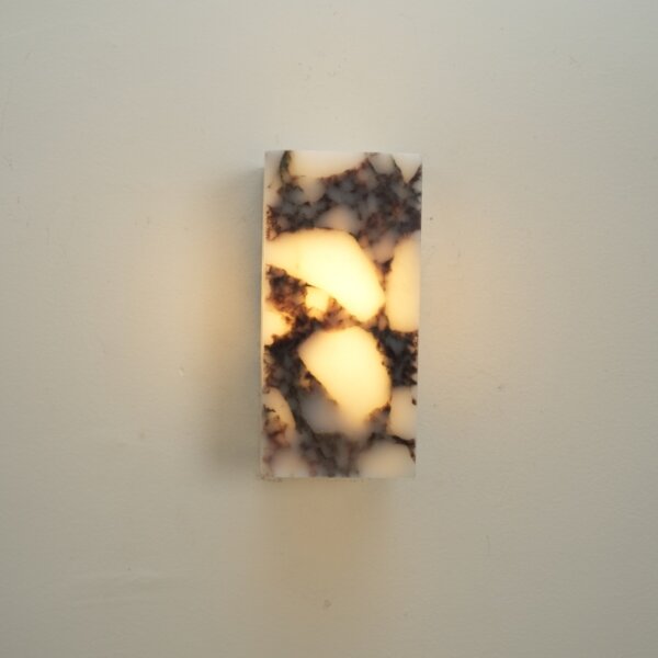 H16cm Cuboid Natural Marble LED Wall Lamp - Image 4