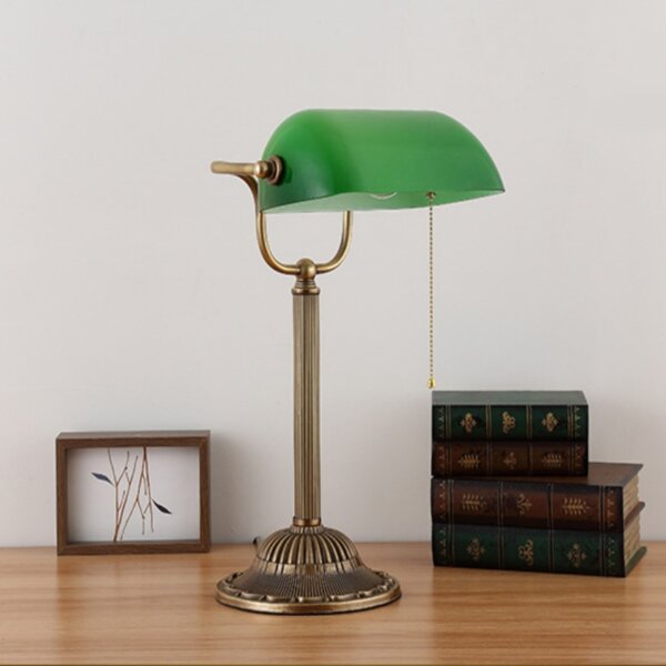 Green E27/E26 Copper Glass Table Light - Image 4