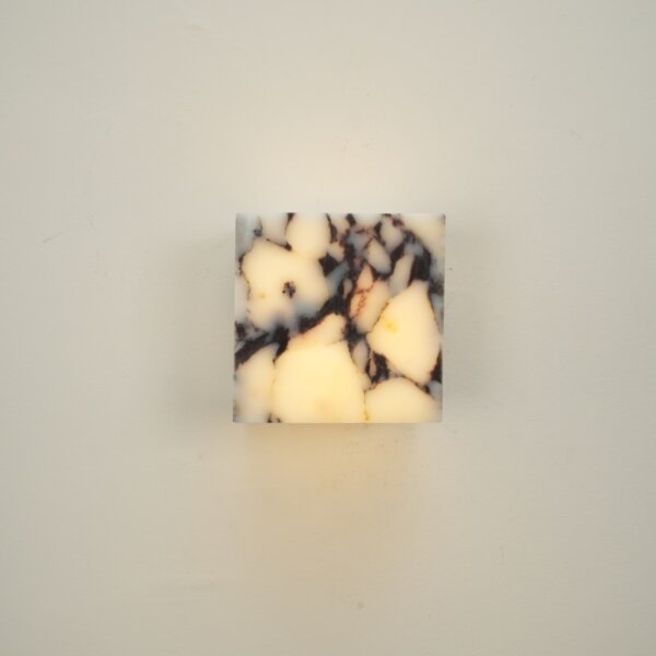 Cube Edge 12cm Natural Marble Wall Light - Image 4