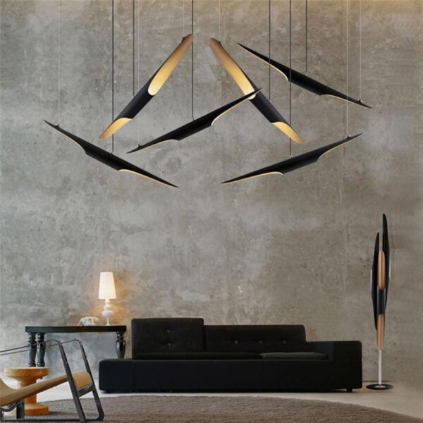 D6/8cm Diagonal Straight Tube Aluminum Pendant Light - Image 4