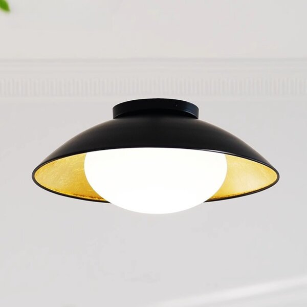 Black Glass Iron Gold Foil LED Pendant Lamp - Image 4