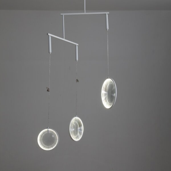 Body Rotated Freely Glass Lens Hardware Pendant Light - 图片 5