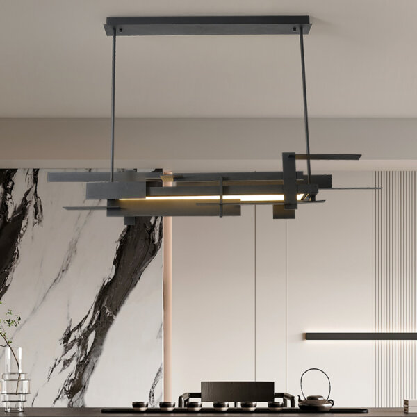 H21.5CM Black Net Red Hardware Pendant Light - 图片 4