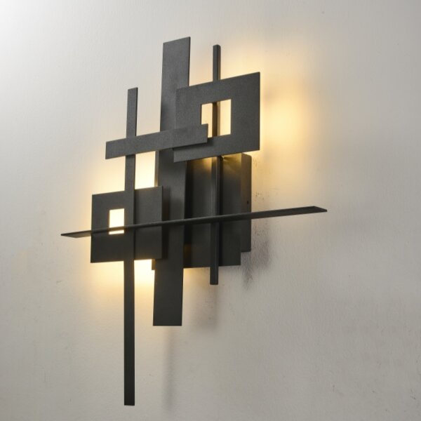 Geometric Black LED Wall Lamp - 图片 4