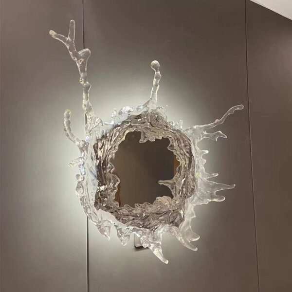 D48/68/90cm Irregular Art Water drop Resin Glass Wall Light - 图片 4