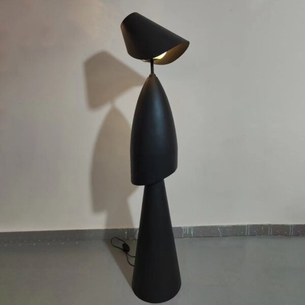 H170cm Art Black Iron PE Floor Light - 图片 4