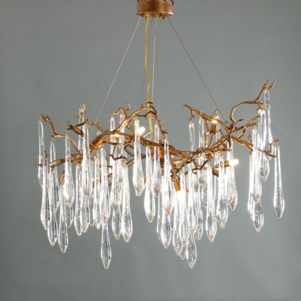 Crystal LED Chandelier Copper Light - 图片 4