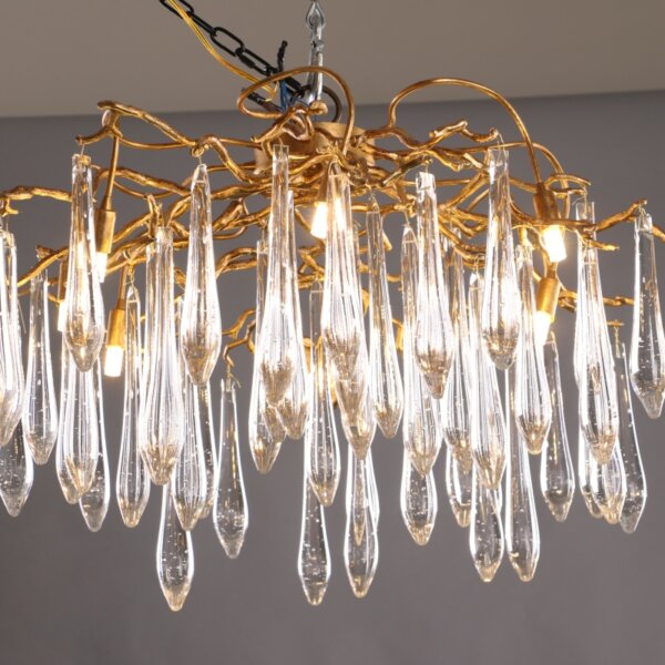 Crystal Brass Frame Chandelier Lamp - 图片 4