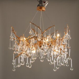 Branch TearDrop Chandelier Copper