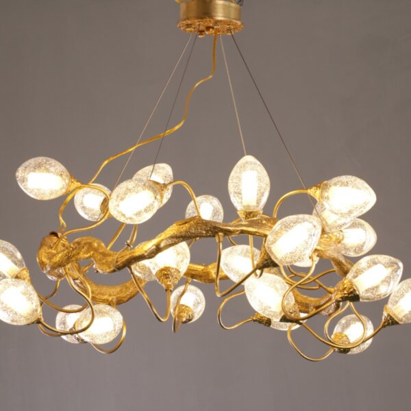 H30CM Copper Chandelier Glass Ball - 图片 4