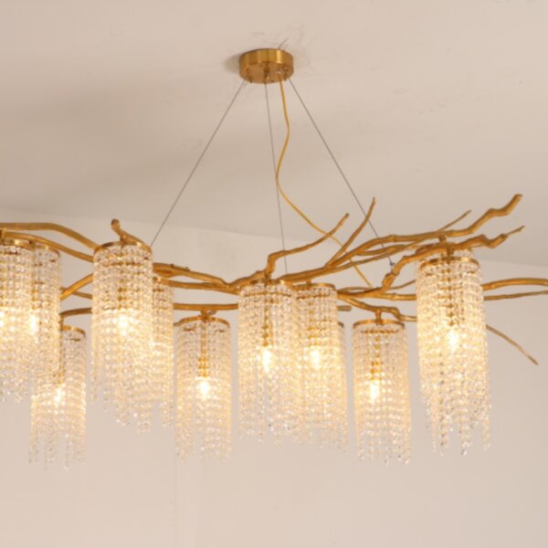 H45CM Copper Chandelier Crystal Branch - 图片 4