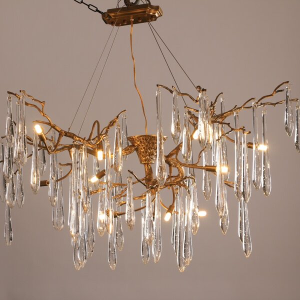 G9 Brass Chandelier Copper Glass - 图片 4