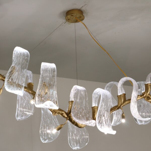 H40CM Adjustable Chandelier Glass Copper - 图片 4