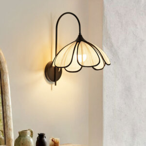 Creamy Petals Iron Fabric LED Wall Lamp