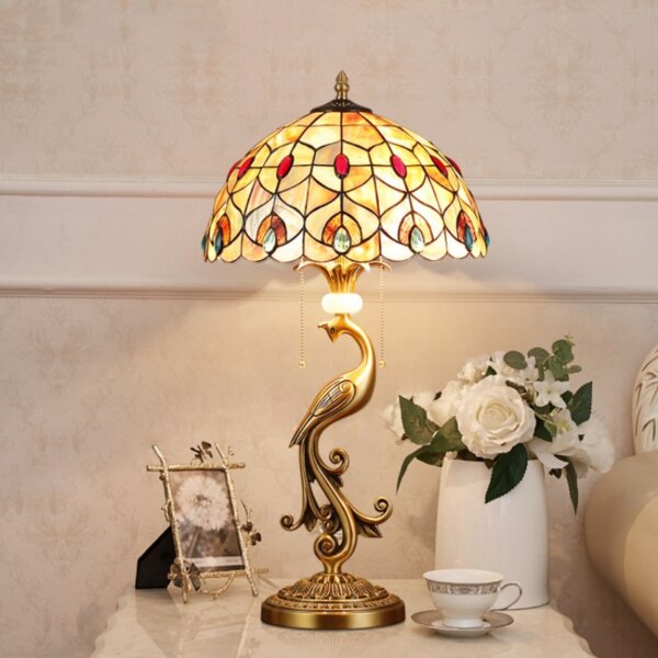Red Flower Pastoral Shell LED Table Light - Image 4