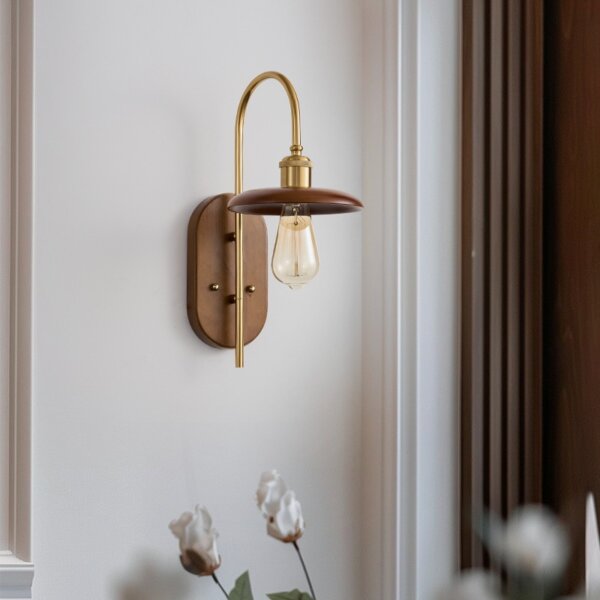 E27 Modern Nordic Wood Iron Wall Lamp - Image 4