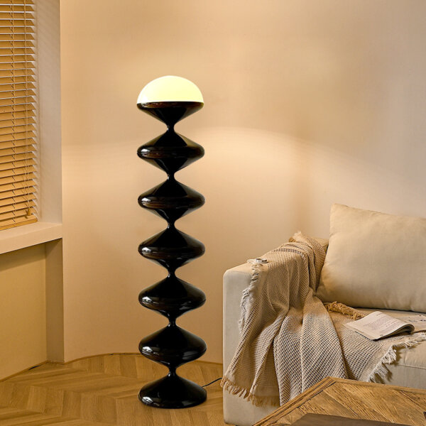 E27 Black White H121cm Hardware Acrylic Floor Light - Image 5