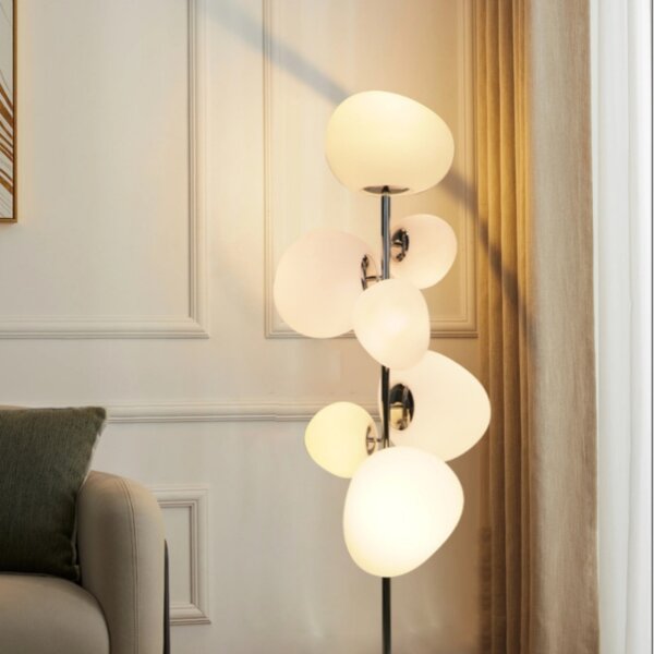 7 Head Egg H165cm Iron White Black Floor Lamp - Image 5