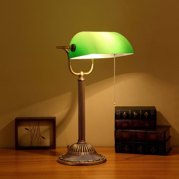 Green E27/E26 Copper Glass Table Light - Image 5