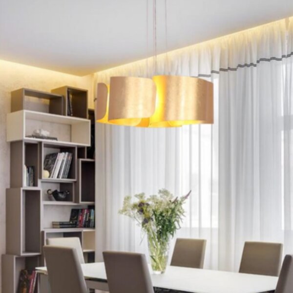 D50cm Golden Foil Iron LED Pendant Lamp - Image 5