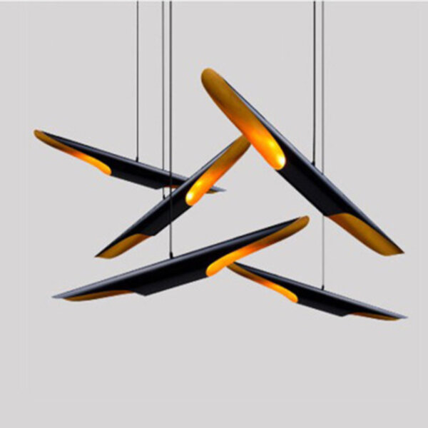 D6/8cm Diagonal Straight Tube Aluminum Pendant Light - Image 5