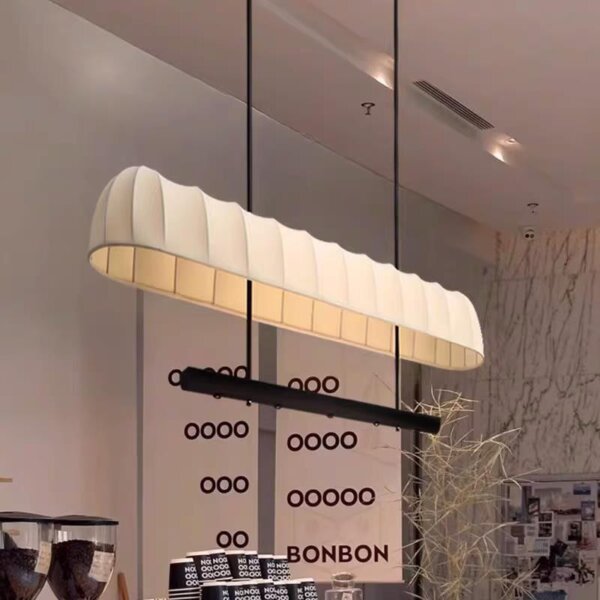 D80/120/200CM Fabric Silk Large Pendant Light - 图片 5