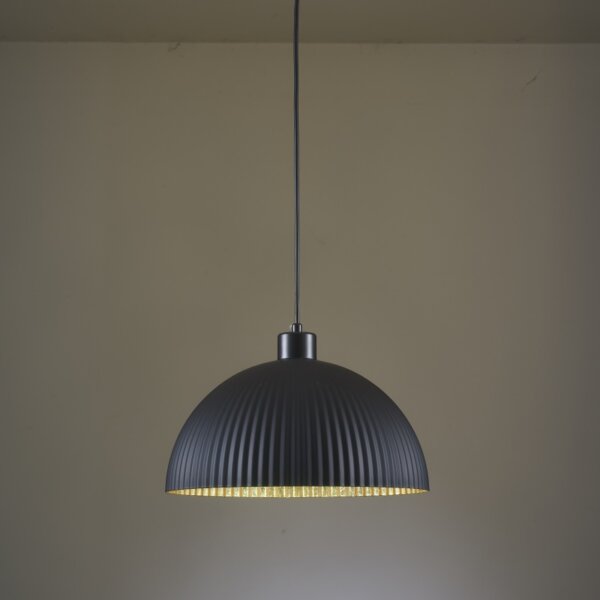 Vertical Striped Iron Black Pendant Lamp - 图片 5