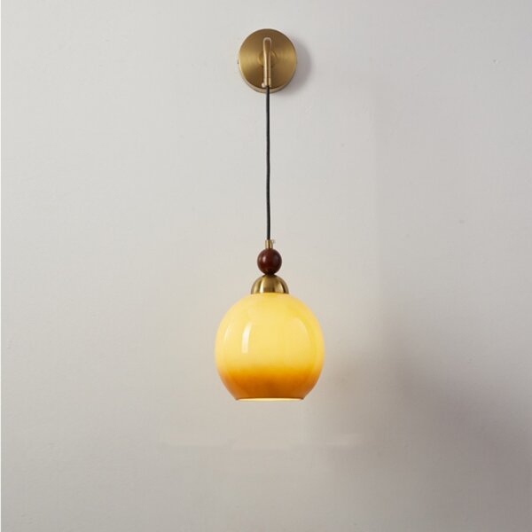 Golden LED Bedside Iron Glass Wall Lamp