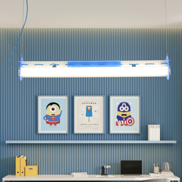 H19cm Black Blue Pink Acrylic LED Pendant Light - 图片 5