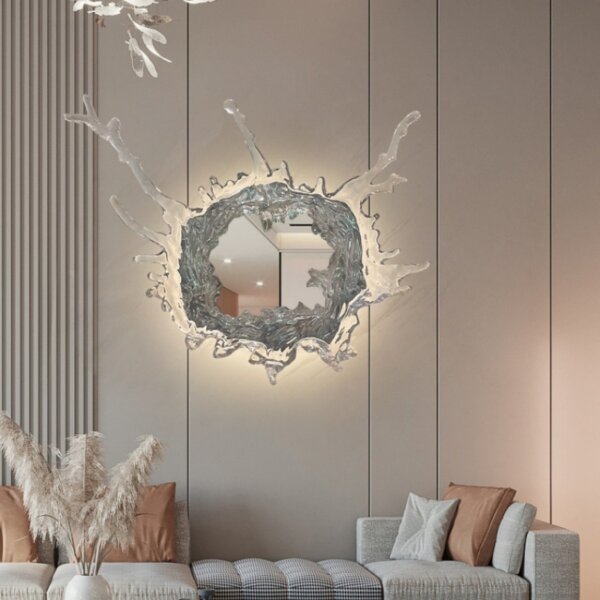 D48/68/90cm Irregular Art Water drop Resin Glass Wall Light - 图片 5