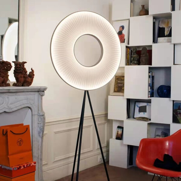 H175CM White Fabric LED Floor Light - 图片 5