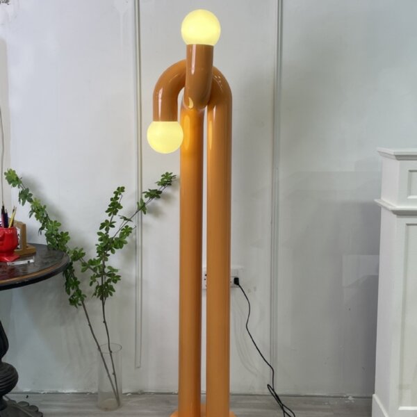Green Orange Curved Tube LED Floor Light - 图片 5