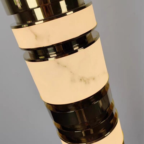 H165cm Stainless Steel Imitation Marble LED Floor Light - 图片 5