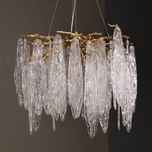 All Copper Branches Glass Leaf Chandelier - 图片 5