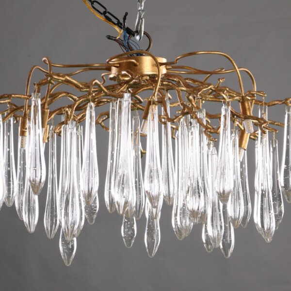 Crystal Brass Frame Chandelier Lamp - 图片 5